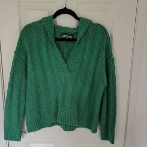 American Eagle Green Cable Knit Sweater